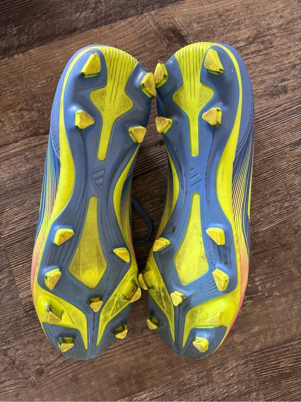 adidas Blue Pink Neon Yellow Fiberskin Soccer Cleats